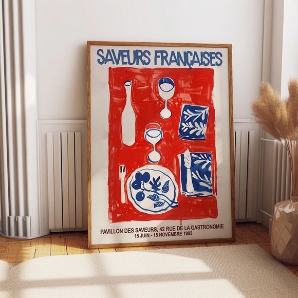 French Cuisine Wall Art – Modern Kitchen Artwork Wall Decor - Picture 1 of 4